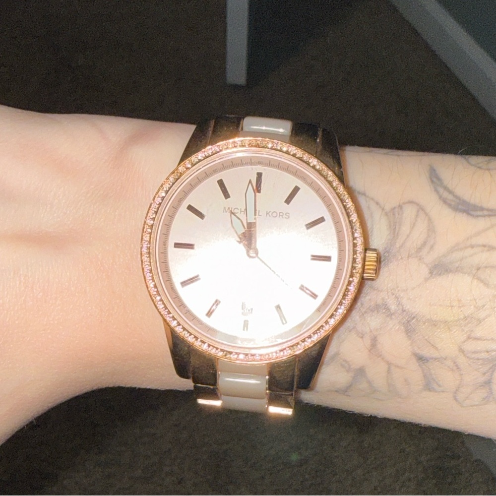 Michael Kors Gold and Cream Watch